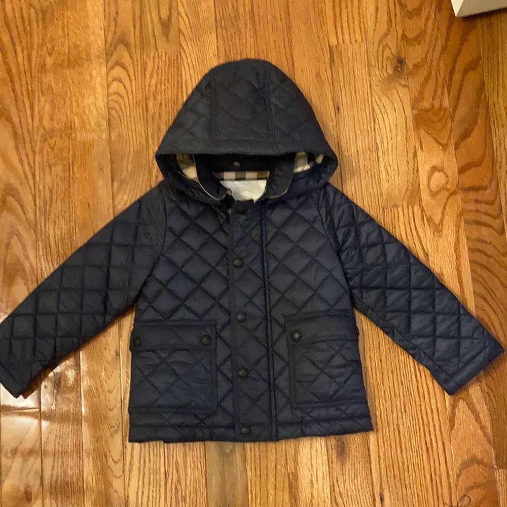 NWOT Authentic Burberry Navy Quilted Jacket-2y
